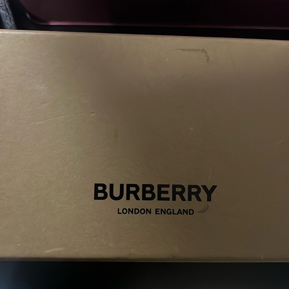 Burberry Monogram Stripe E-canvas and Leather Belt, brindle brown NEW - Picture 6 of 7